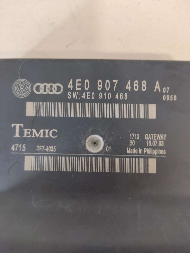 4E0907468A Audi A8 S8 D3 4E Gateway valdymo modulis