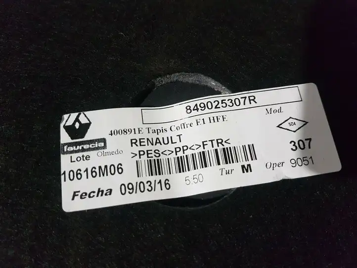 Renault Kadjar (2015 - 2018) 849025307R Коврик багажника — фото 5