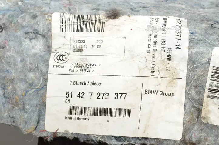 BMW i3 (2013 - ) Задний коврик салона — фото 2