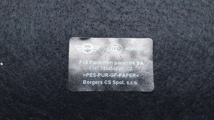 Mini One Cooper F56 F55 (2012 - 2022) 7434542 Пол багажника — фото 6