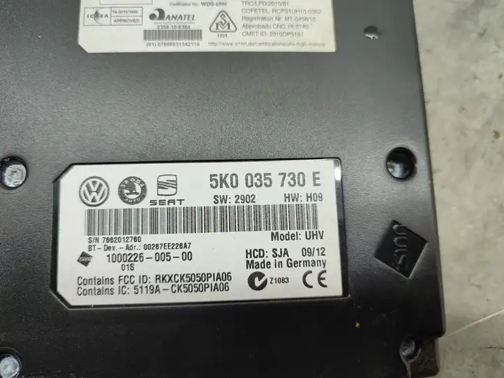 Volkswagen PASSAT B7 USA (2012 - 2016) 5K0035730E Bluetooth модуль — фото 3