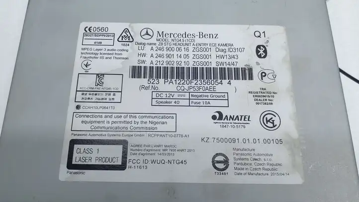 Mercedes-Benz A W176 (2012 - 2018) A2469000616 Магнитола / мультимедийная система — фото 7