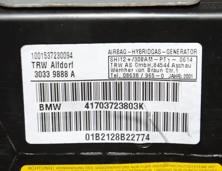 BMW 3 E46 (1998 - 2005) 7054948 Подушка безопасности задней двери — фото 3