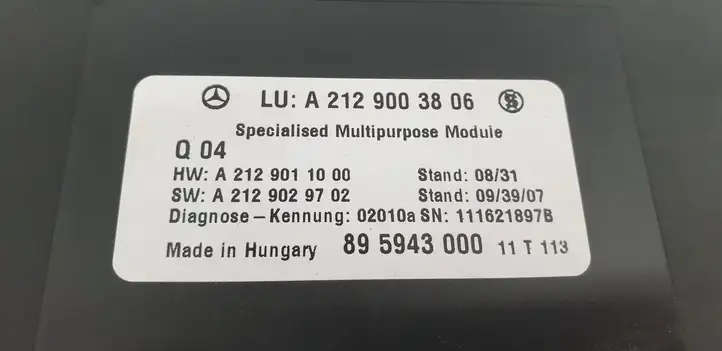 Mercedes-Benz E W212 (2009 - 2016) A2129003806 Модуль комфорта — фото 4