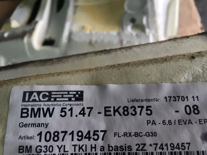 BMW 5 G30 G31 (2016 - ) 7419457 Задний коврик салона — фото 2