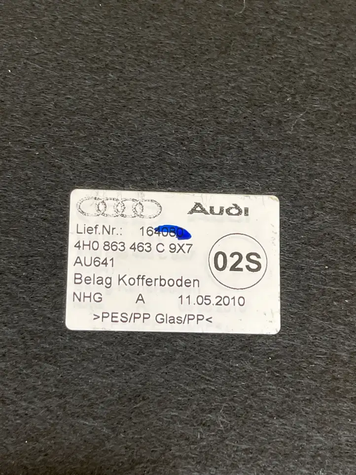 Audi A8 S8 D3 4E (2007 - 2010) 4H0863463 Коврик багажника — фото 3