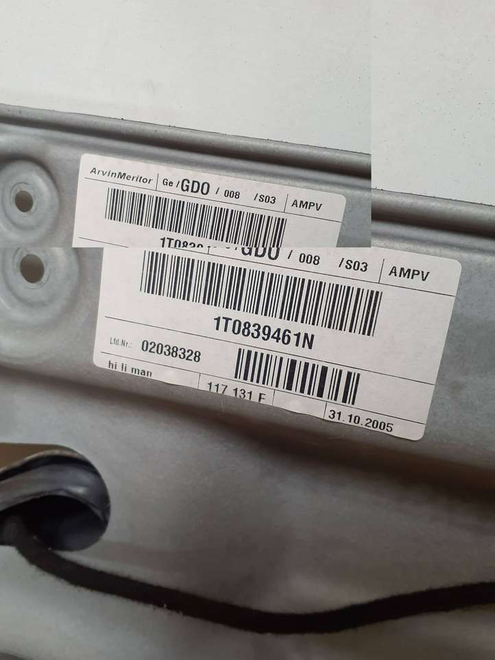 Volkswagen Touran I (2003 - 2010)  1T0839461N Механизм механического подъема окон задней двери
