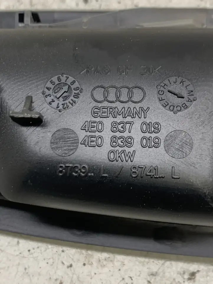 Audi A8 S8 D3 4E (2002 - 2005) 4E0837019 Внутренняя ручка двери — фото 2