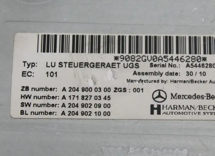 Mercedes-Benz C W204 (2007 - 2014) A2049000300 Контроллер мультимедийной системы — фото 2