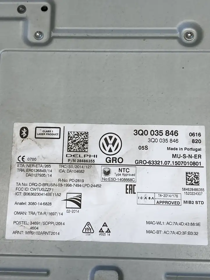 Volkswagen PASSAT B7 (2011 - 2014) 3Q0035846 Контроллер мультимедийной системы — фото 7