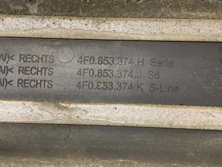 Audi A6 S6 C6 4F (2008 - 2011) 4F0853376 Внутренняя отделка переднего порога — фото 5