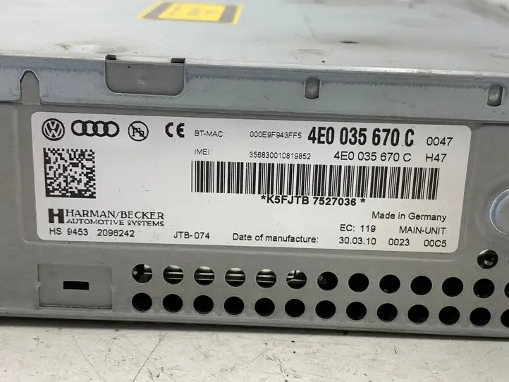 Audi A6 S6 C6 4F (2008 - 2011) 4E0035670C Магнитола / мультимедийная система — фото 4