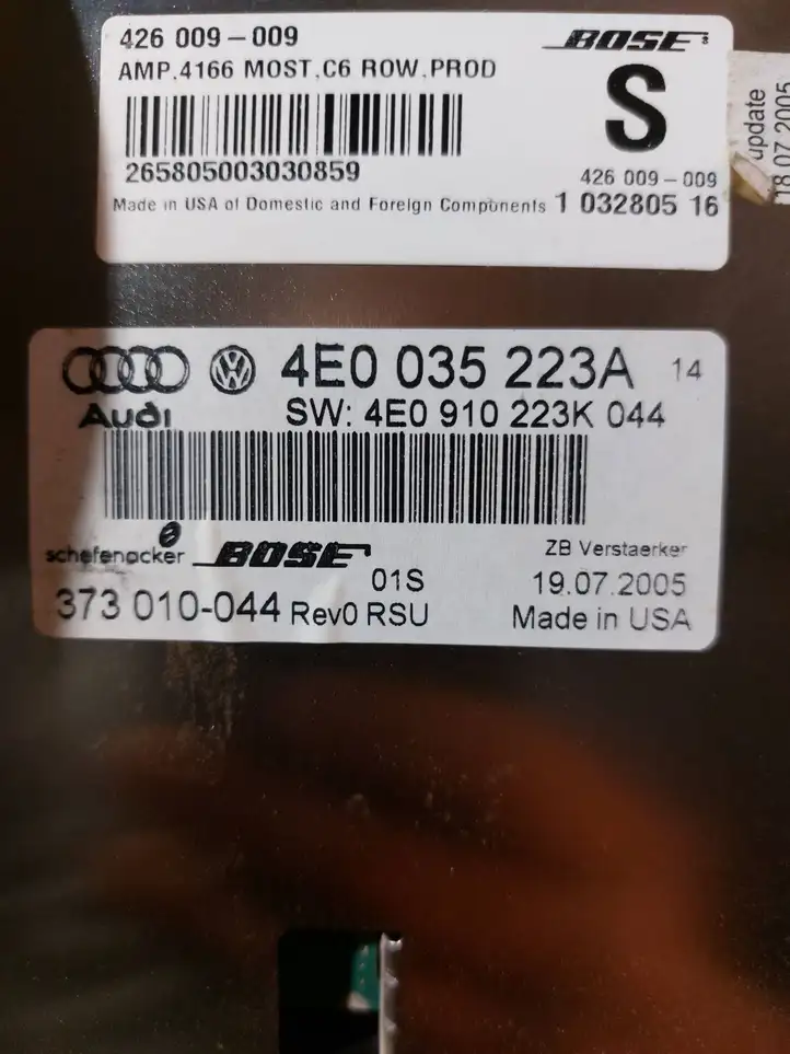 Audi A8 S8 D3 4E (2005 - 2007) 4E0035223A Усилитель звука — фото 2