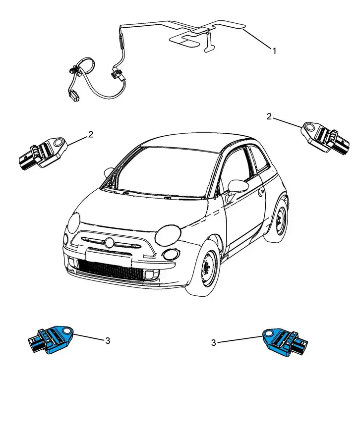Fiat 500 (2008 - 2015) 68074146AA Датчик удара SRS — фото 4
