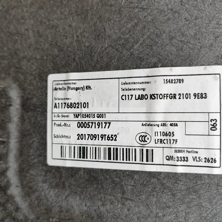 Mercedes-Benz CLA C117,X117,W117 (2013 - 2019) A1176802101 Пол багажника — фото 6