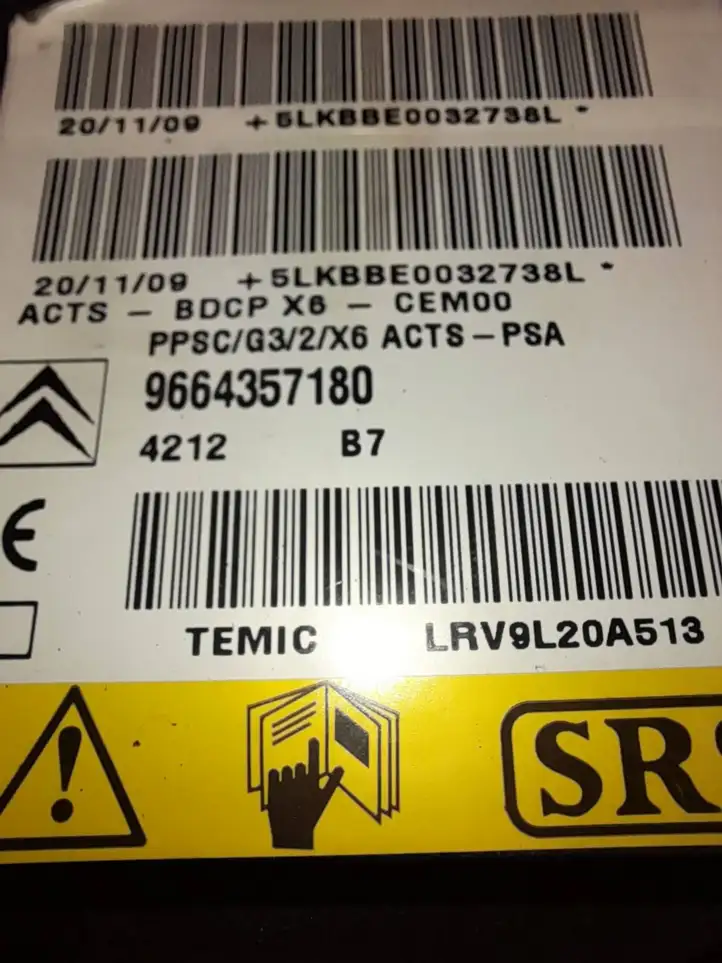 Citroen C6 (2005 - 2012) 9664357180 Датчик удара SRS — фото 3
