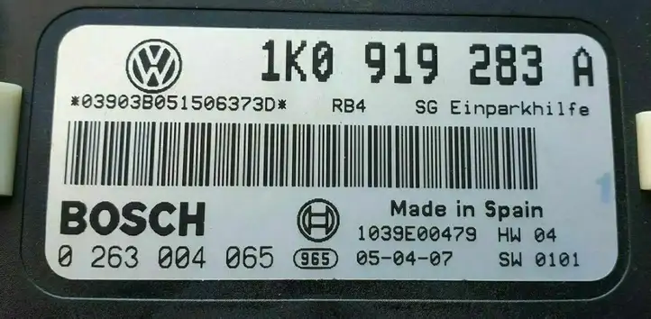 Volkswagen Touran I (2003 - 2010) 1K0919283A Блок управления парктрониками — фото 1