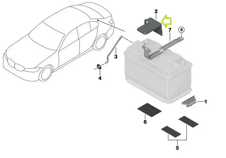 BMW 3 G20 G21 (2019 - ) 6844137 Крышка ящика аккумулятора — фото 5
