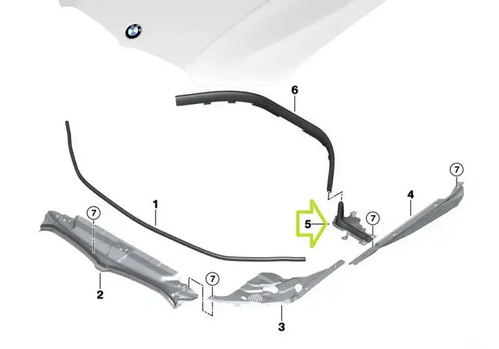 BMW 3 G20 G21 (2019 - ) 7419384 Прочие детали моторного отсека — фото 4
