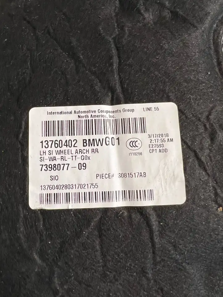 BMW X3 G01 (2018 - 2024) 7398077 Звукоизоляция багажника — фото 3