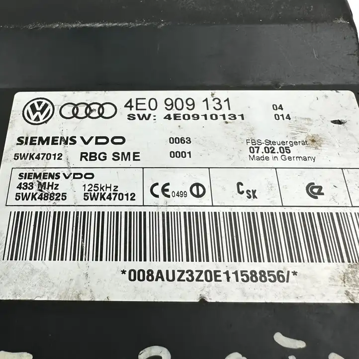 Audi A8 S8 D3 4E (2005 - 2007) 4E0909131 Блок бесключевого доступа — фото 6