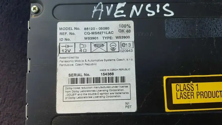 Toyota Avensis T250 (2003 - 2006) 8612005080 Магнитола / мультимедийная система — фото 3