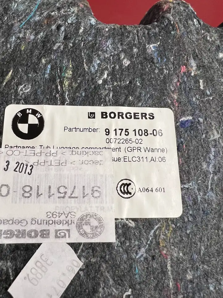 BMW X3 F25 (2010 - 2017) 9175108 Пол багажника — фото 2