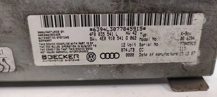 Audi A6 S6 C6 4F (2004 - 2008) 4F0035541L Магнитола / мультимедийная система — фото 4