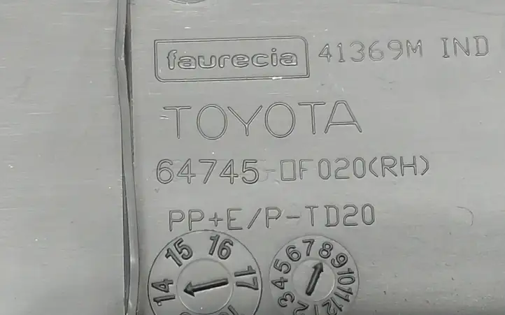 Toyota Verso (2012 - 2015) 647450F020 Прочая отделка багажника — фото 2