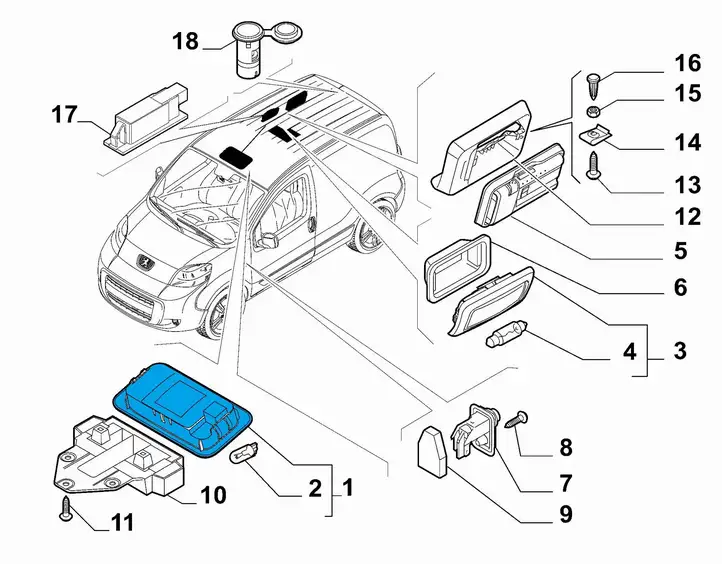 Fiat Fiorino (2008 - 2014) 735547006 Отделка консоли освещения — фото 4