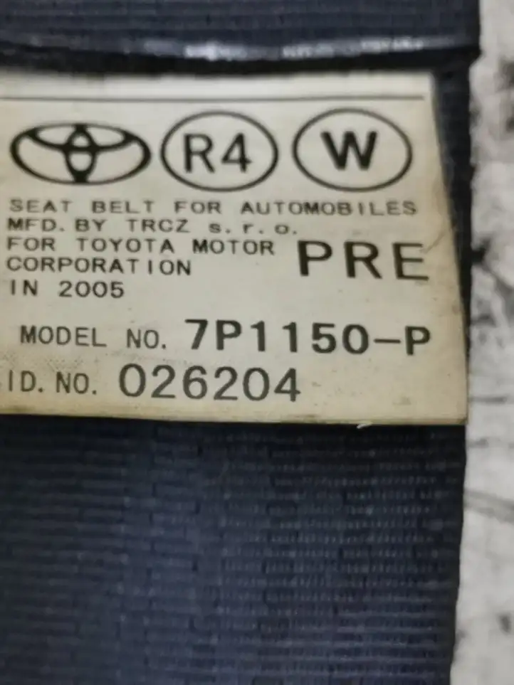 Toyota Corolla E120 E130 (2004 - 2007) 7P1150P Передний ремень безопасности — фото 4