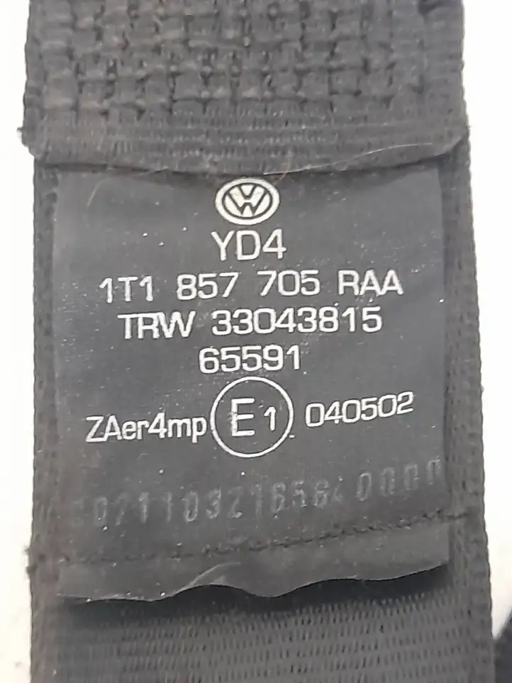 Volkswagen Touran I (2003 - 2010) 1T1857705 Передний ремень безопасности — фото 2