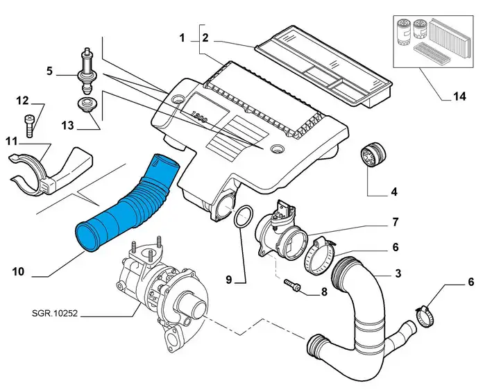 Fiat Punto (188) (1999 - 2010) 55181136 Детали воздухозаборника — фото 3
