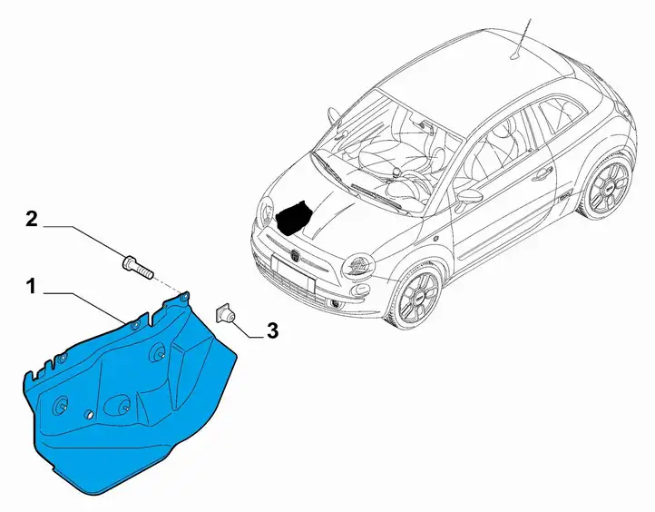 Fiat 500 (2008 - 2015) 51802069 Боковая защита днища — фото 4