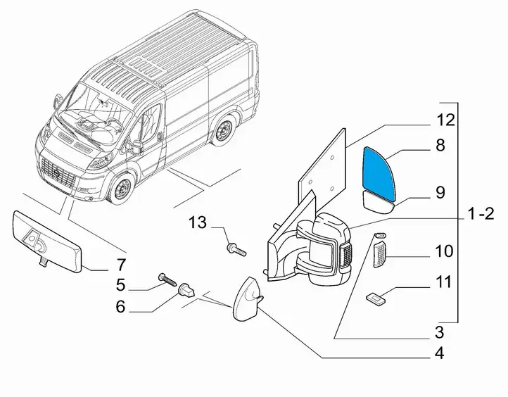 Fiat Ducato (2007 - 2014) 71748247 Стекло бокового зеркала — фото 3