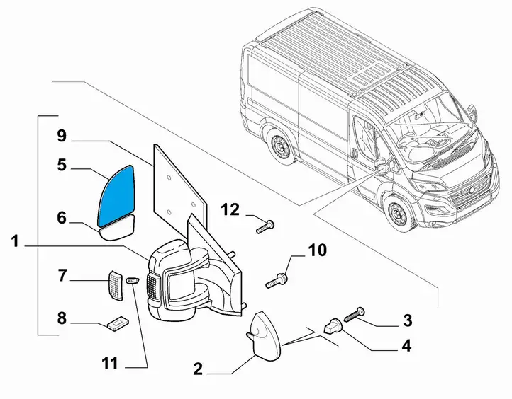 Fiat Ducato (2014 - ) 71748247 Стекло бокового зеркала — фото 2
