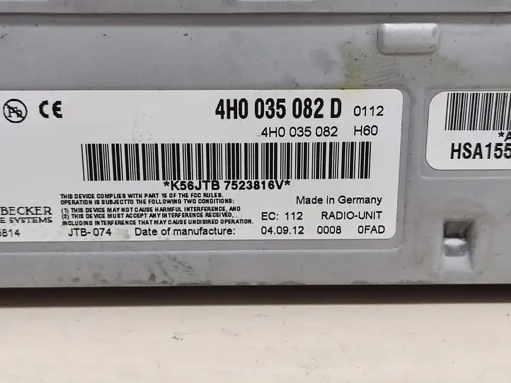 Audi A8 S8 D4 4H (2010 - 2014) 4H0035082D Магнитола / мультимедийная система — фото 1