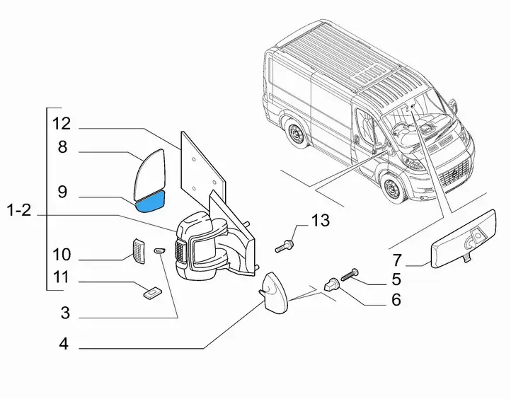 Fiat Ducato (2014 - ) 71748251 Стекло бокового зеркала — фото 4