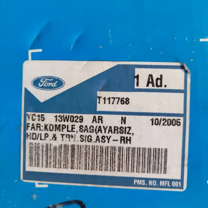 Ford Transit (2000 - 2006) YC1513W029 Передняя фара — фото 2