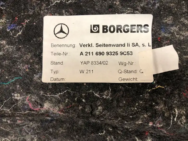 Mercedes-Benz E W211 (2002 - 2009) A2116909325 Боковая обшивка багажника — фото 3