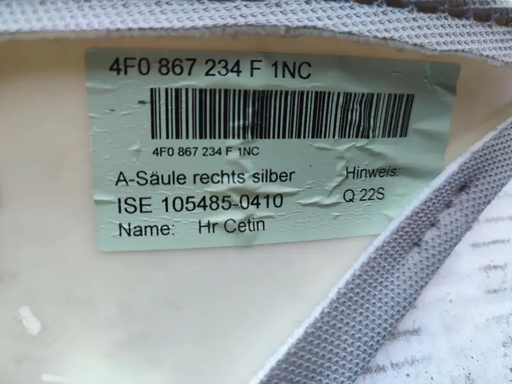 Audi A6 S6 C6 4F (2008 - 2011) 4F0867234 Обшивка стойки A — фото 3