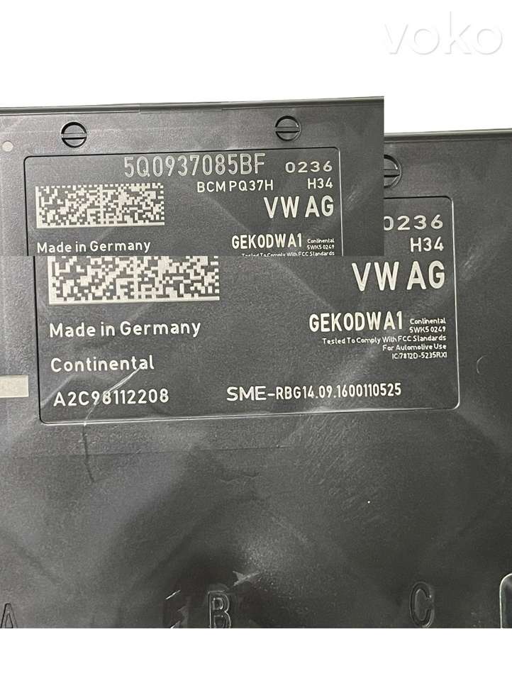 Audi A3/S3 8V (2016 - 2020)  5Q0937085BF Блок управления SAM