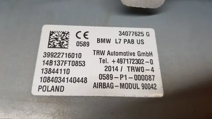 BMW 4 F32 F33 (2013 - 2017) 9227160 Подушка безопасности пассажира — фото 6