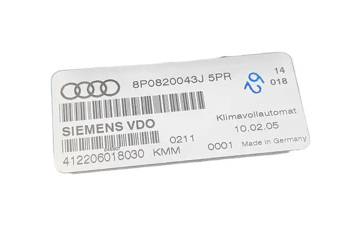 Audi A3/S3 8P (2004 - 2008) 8P0820043J Блок управления климат-контролем — фото 5