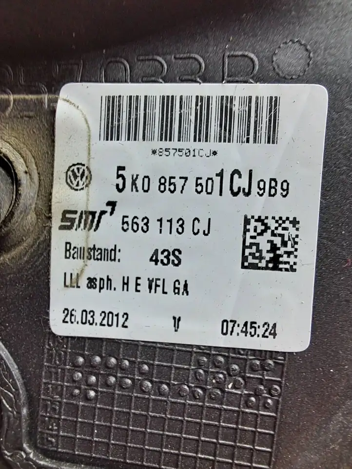 Volkswagen Golf VI (2009 - 2013) 5K0857501CJ Боковое зеркало с электроприводом — фото 3