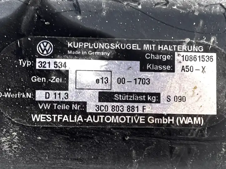 Volkswagen PASSAT B6 (2005 - 2010) 1K0907383 Комплект буксировочного крюка — фото 6