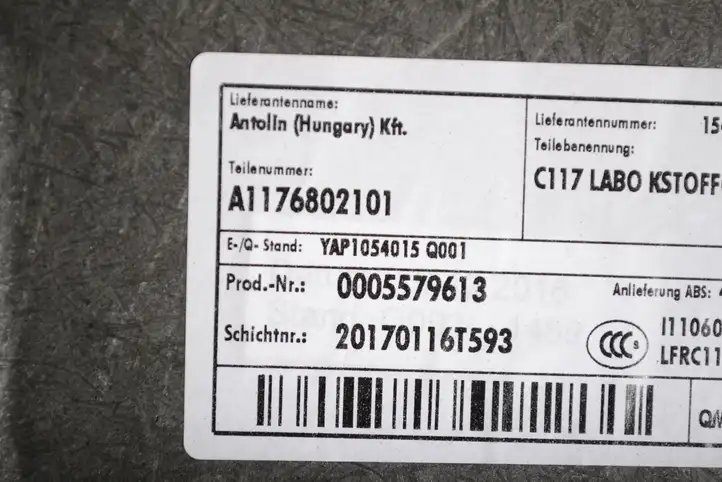 Mercedes-Benz CLA C117,X117,W117 (2013 - 2019) A1176802101 Пол багажника — фото 5
