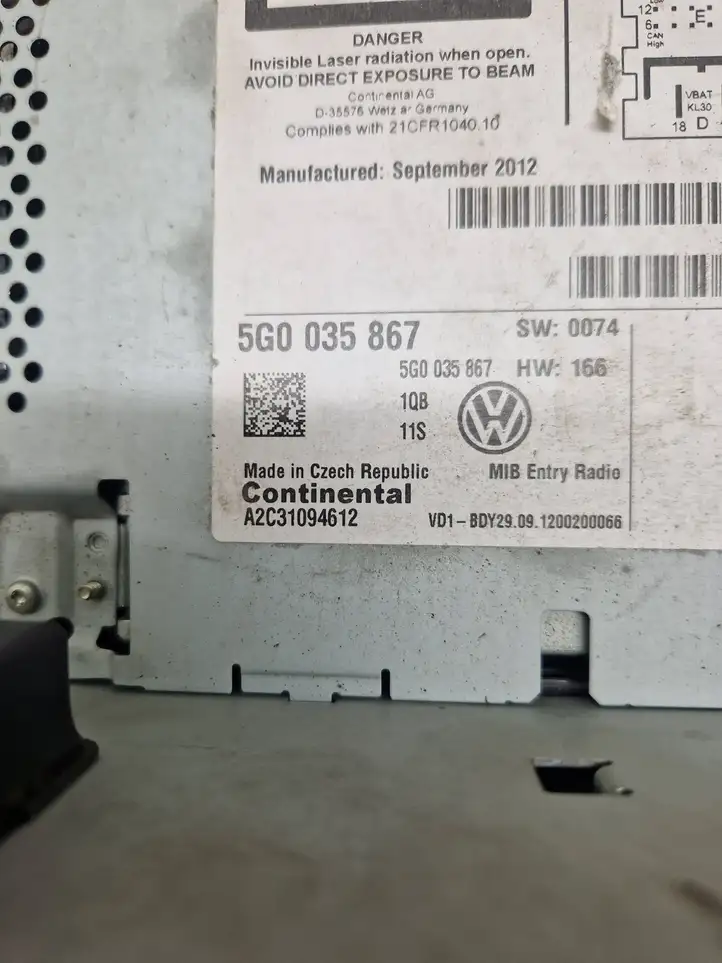 Volkswagen Golf VII (2013 - 2019) 5G0035867 Магнитола / мультимедийная система — фото 5