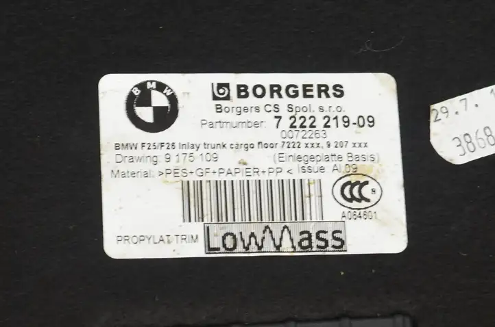 BMW X3 F25 (2010 - 2017) 7222219 Пол багажника — фото 8
