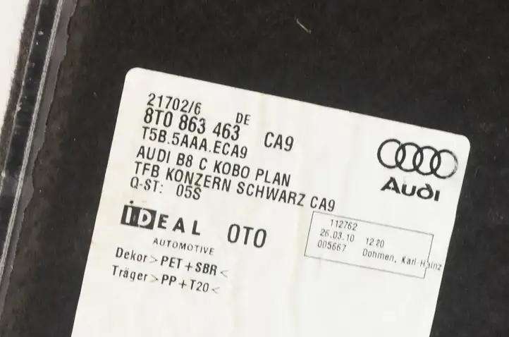 Audi A5 8T 8F (2007 - 2011) 8T0863463 Пол багажника — фото 2